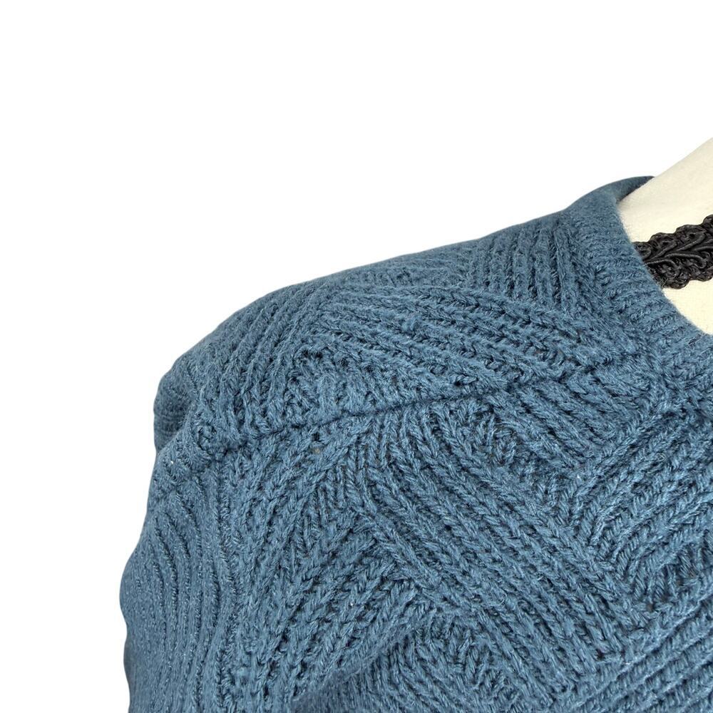 Lee Blue Knit Sweater Size M Textured Crewneck Cozy Minimalist - Picture 5 of 7